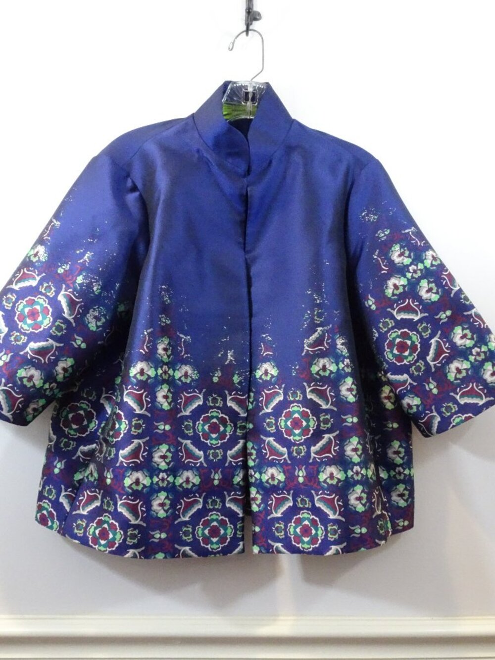 Shanghai Tang Purple Floral Formal Jacket Size 6 Mulberry Silk Lining